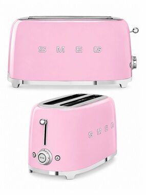 SMEG 4-SLICE TOASTER IN PASTEL PINK - BRAND NEW IN BOX (BOX IS DISTRESSED)